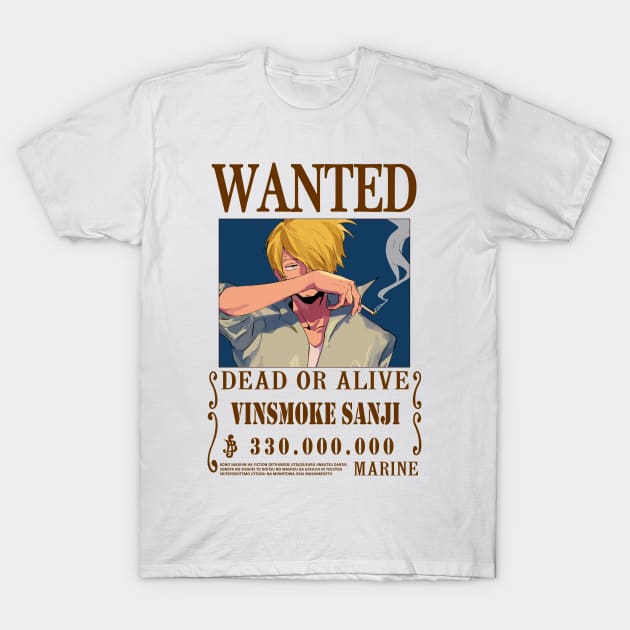 Vinsmoke Sanji One Piece Wanted T-Shirt by Teedream